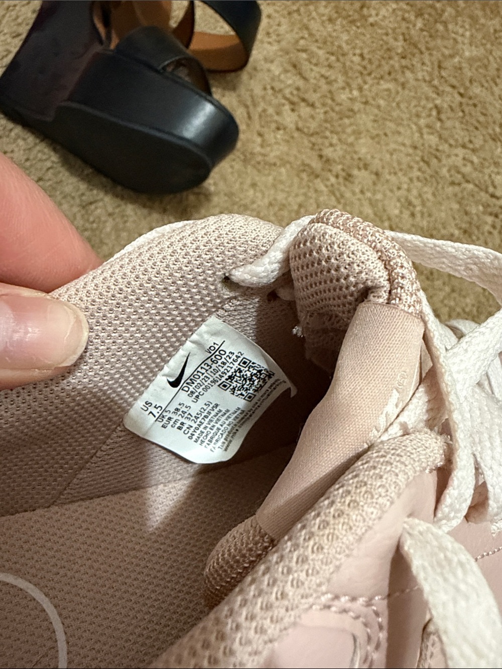 Nike Women's Light Pink Low-Top Sneakers - Picture 3 of 3